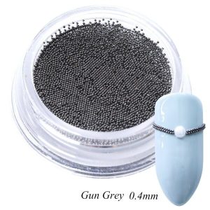 Decoratiuni Unghii Caviar Metalic unghii, Nail Art, 0.4mm, Grey