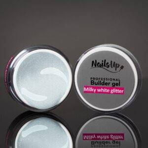 Gel UV Autonivelant NailsUp - Milky White Glitter 15g